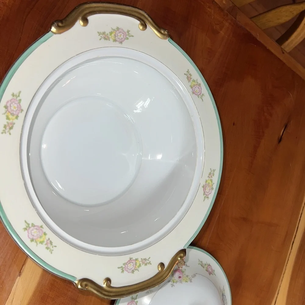 Vintage Hand Painted Floral Tureen Vegetable Lidded Dish China NPR Meito Japan